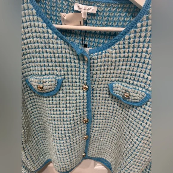 Line & Dot Warm Your Heart Cardigan, Size L, blue - Picture 2 of 7